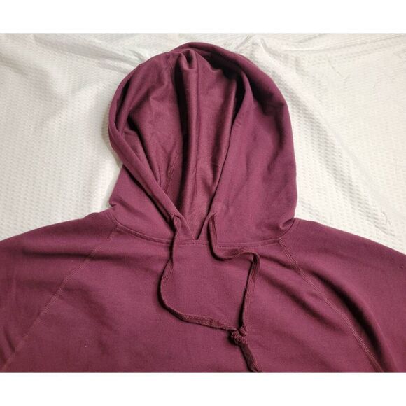 Plus size Quilted Hoodie reworked upcycled Womens size 20 repurposed Burgandy - Picture 5 of 7